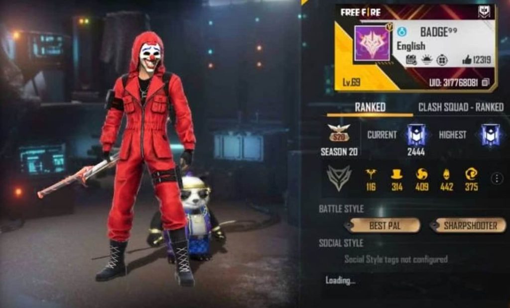 Badge 99 UID Number, Free Fire Stats, Kills, K/D Ratio